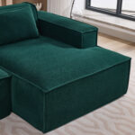 235 cm wide economy textile sofa with two cushions + feather bag - modern, simple and comfortable so - Image 13