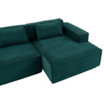 235 cm wide economy textile sofa with two cushions + feather bag - modern, simple and comfortable so - Image 15