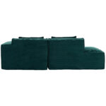 235 cm wide economy textile sofa with two cushions + feather bag - modern, simple and comfortable so - Image 17