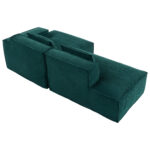 235 cm wide economy textile sofa with two cushions + feather bag - modern, simple and comfortable so - Image 18