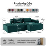 235 cm wide economy textile sofa with two cushions + feather bag - modern, simple and comfortable so - Image 2