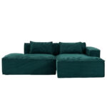 235 cm wide economy textile sofa with two cushions + feather bag - modern, simple and comfortable so - Image 22