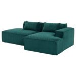235 cm wide economy textile sofa with two cushions + feather bag - modern, simple and comfortable so - Image 23