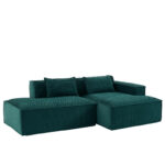 235 cm wide economy textile sofa with two cushions + feather bag - modern, simple and comfortable so - Image 24
