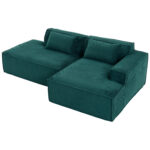 235 cm wide economy textile sofa with two cushions + feather bag - modern, simple and comfortable so - Image 25