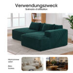 235 cm wide economy textile sofa with two cushions + feather bag - modern, simple and comfortable so - Image 4