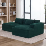 235 cm wide economy textile sofa with two cushions + feather bag - modern, simple and comfortable so - Image 6