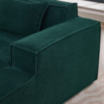 235 cm wide economy textile sofa with two cushions + feather bag - modern, simple and comfortable so - Image 9