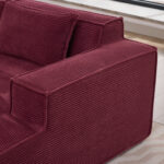 235 cm wide economy textile sofa with two cushions + feather bag - modern, simple and comfortable so - Image 10