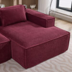 235 cm wide economy textile sofa with two cushions + feather bag - modern, simple and comfortable so - Image 11
