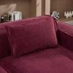 235 cm wide economy textile sofa with two cushions + feather bag - modern, simple and comfortable so - Image 12