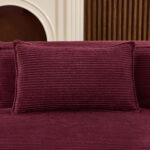 235 cm wide economy textile sofa with two cushions + feather bag - modern, simple and comfortable so - Image 13