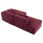 235 cm wide economy textile sofa with two cushions + feather bag - modern, simple and comfortable so - Image 15