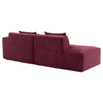 235 cm wide economy textile sofa with two cushions + feather bag - modern, simple and comfortable so - Image 16