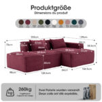 235 cm wide economy textile sofa with two cushions + feather bag - modern, simple and comfortable so - Image 2