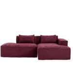 235 cm wide economy textile sofa with two cushions + feather bag - modern, simple and comfortable so - Image 22