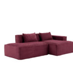 235 cm wide economy textile sofa with two cushions + feather bag - modern, simple and comfortable so - Image 23