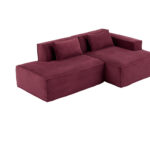 235 cm wide economy textile sofa with two cushions + feather bag - modern, simple and comfortable so - Image 24