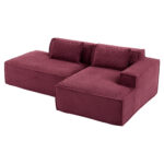 235 cm wide economy textile sofa with two cushions + feather bag - modern, simple and comfortable so - Image 25