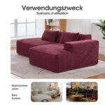235 cm wide economy textile sofa with two cushions + feather bag - modern, simple and comfortable so - Image 4