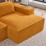 235 cm wide economy textile sofa with two cushions + feather bag - modern, simple and comfortable so - Image 10