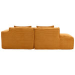 235 cm wide economy textile sofa with two cushions + feather bag - modern, simple and comfortable so - Image 14
