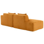 235 cm wide economy textile sofa with two cushions + feather bag - modern, simple and comfortable so - Image 15