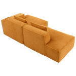 235 cm wide economy textile sofa with two cushions + feather bag - modern, simple and comfortable so - Image 17
