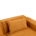 235 cm wide economy textile sofa with two cushions + feather bag - modern, simple and comfortable so - Image 18