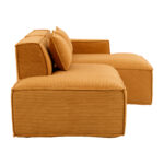 235 cm wide economy textile sofa with two cushions + feather bag - modern, simple and comfortable so - Image 19