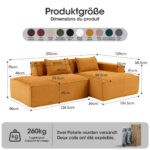 235 cm wide economy textile sofa with two cushions + feather bag - modern, simple and comfortable so - Image 2
