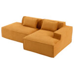 235 cm wide economy textile sofa with two cushions + feather bag - modern, simple and comfortable so - Image 22