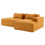 235 cm wide economy textile sofa with two cushions + feather bag - modern, simple and comfortable so - Image 25