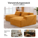 235 cm wide economy textile sofa with two cushions + feather bag - modern, simple and comfortable so - Image 4
