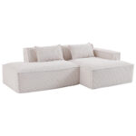 235 cm breites Economy-Textil-Sofa mit zwei Kissen + Federtasche - modernes, einfaches und komfortab - Image 22