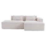 235 cm breites Economy-Textil-Sofa mit zwei Kissen + Federtasche - modernes, einfaches und komfortab - Image 24