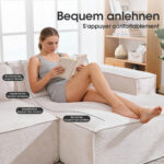 235 cm breites Economy-Textil-Sofa mit zwei Kissen + Federtasche - modernes, einfaches und komfortab - Image 3