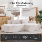 235 cm breites Economy-Textil-Sofa mit zwei Kissen + Federtasche - modernes, einfaches und komfortab - Image 4