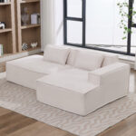 235 cm breites Economy-Textil-Sofa mit zwei Kissen + Federtasche - modernes, einfaches und komfortab - Image 8