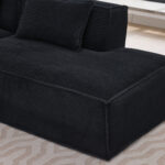 235 cm wide economy textile sofa with two cushions + feather bag - modern, simple and comfortable so - Image 11