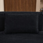235 cm wide economy textile sofa with two cushions + feather bag - modern, simple and comfortable so - Image 12