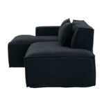 235 cm wide economy textile sofa with two cushions + feather bag - modern, simple and comfortable so - Image 15