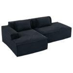 235 cm wide economy textile sofa with two cushions + feather bag - modern, simple and comfortable so - Image 16