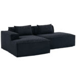 235 cm wide economy textile sofa with two cushions + feather bag - modern, simple and comfortable so - Image 17