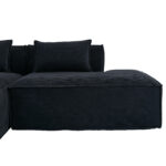 235 cm wide economy textile sofa with two cushions + feather bag - modern, simple and comfortable so - Image 21