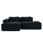 235 cm wide economy textile sofa with two cushions + feather bag - modern, simple and comfortable so - Image 22