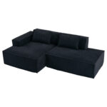 235 cm wide economy textile sofa with two cushions + feather bag - modern, simple and comfortable so - Image 24