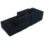 235 cm wide economy textile sofa with two cushions + feather bag - modern, simple and comfortable so - Image 25
