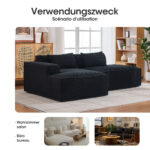 235 cm wide economy textile sofa with two cushions + feather bag - modern, simple and comfortable so - Image 4