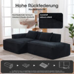 235 cm wide economy textile sofa with two cushions + feather bag - modern, simple and comfortable so - Image 5